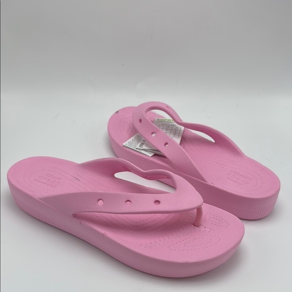 Crocs Classic Platform Flip Flop Women Size 11 Flamingo Flamant Rose - Picture 1 of 4